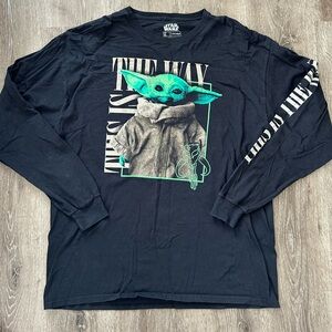 Star Wars Black Graphic Long Sleeve Shirt Mens size XL